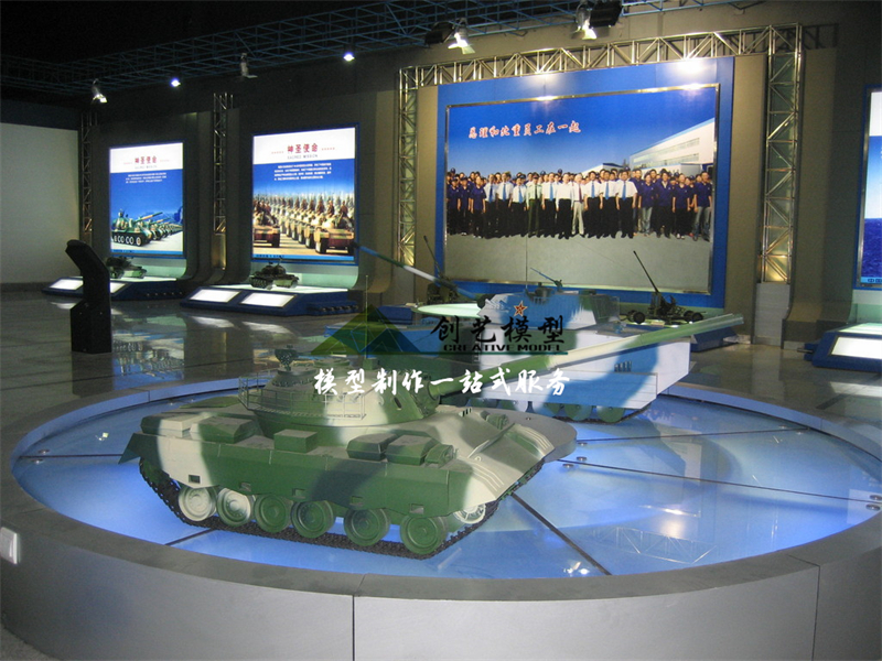 軍事展廳模型-坦克模型軍用雷達模型-包頭重工展廳定制模型
